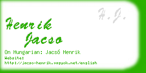 henrik jacso business card